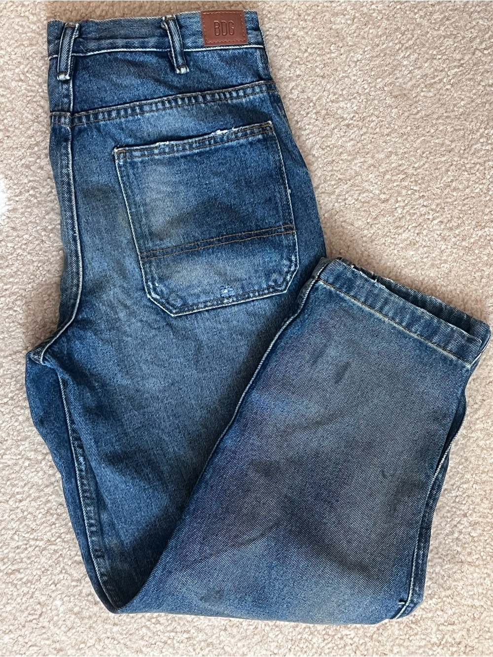 BDG Heavy Wash Double Knee Work Jean Men's Blue Jeans Waist 29